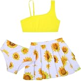 RAISEVERN Girls Swimsuit 3 Piece Bathing Suits Cute Swimwear for 5-12 Years