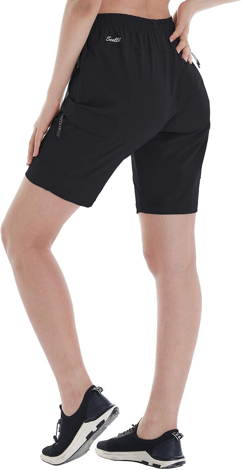 Women’s Quick Dry Hiking Shorts Lightweight Travel Summer Cargo Drawstring Camping Fishing Golf Shorts Zipper Pockets: Clothing