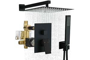 Fransiton Shower System Rain Shower System Set Wall Mounted, Rainfall Shower Head with Handheld, Bathroom Shower Kit (Valve I