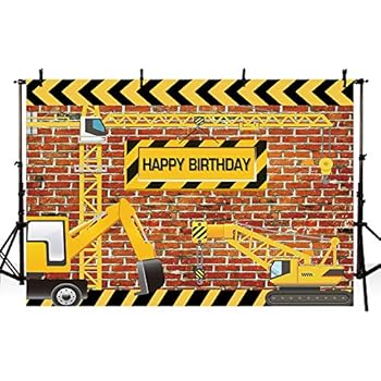 Amazon Com Mehofoto Construction Birthday Photo Background