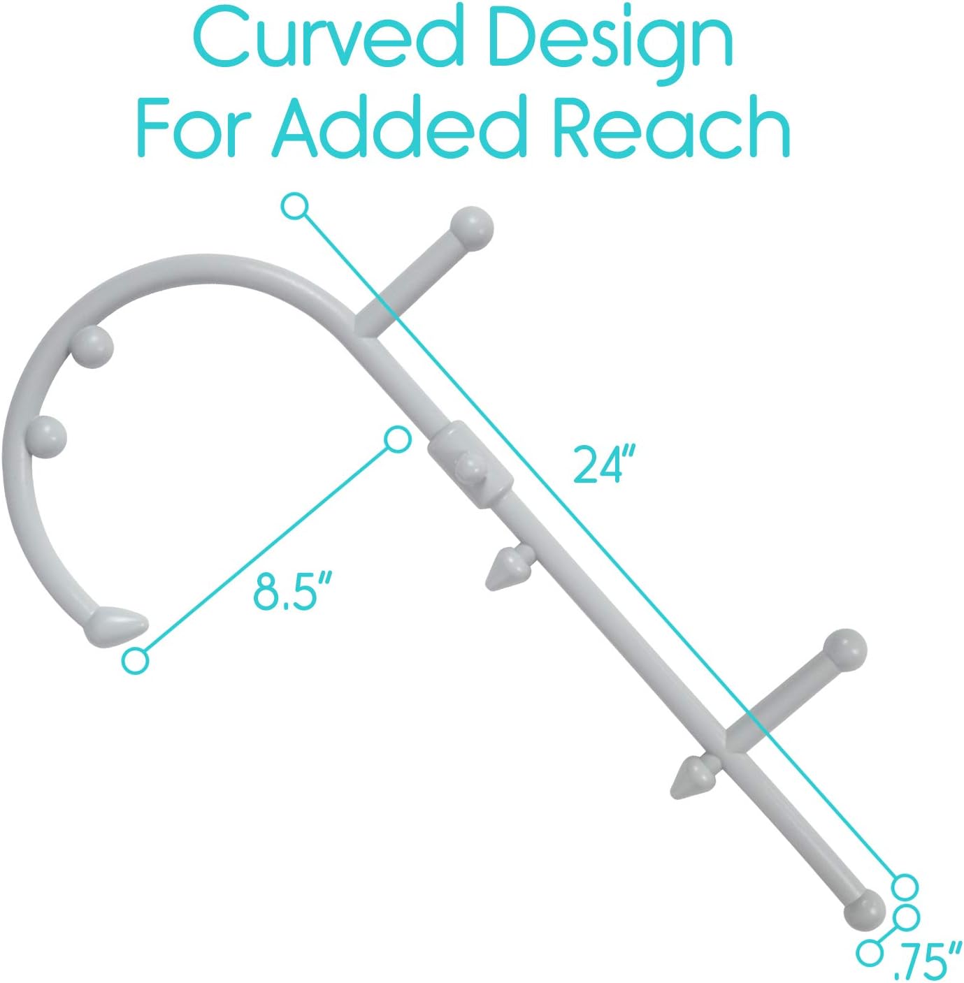 Vive Cane Massager - Hook Massage Stick for Back, Foot, Neck Muscle, Shoulder, Lower Body, Hand, Leg - Self Trigger Point Acupressure Deep Tissue Therapy - Myofascial Release Tool for Women & Men: Health & Personal Care