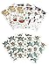 Pirate and Skull Head - 10 Sheets Pirate's Cove Stickers Self-adhesive Glitter Metallic Foil Reflective Decorative Scrapbook for Kids - Size 4 X 5.25 Inch./sheet. (Treasure Chest Skull Bone Compass)