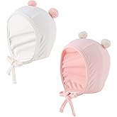 JANGANNSA Newborn Baby Hospital Hat Infant Set Head Cap Lovely Ears Belt Beanie 0-6Months