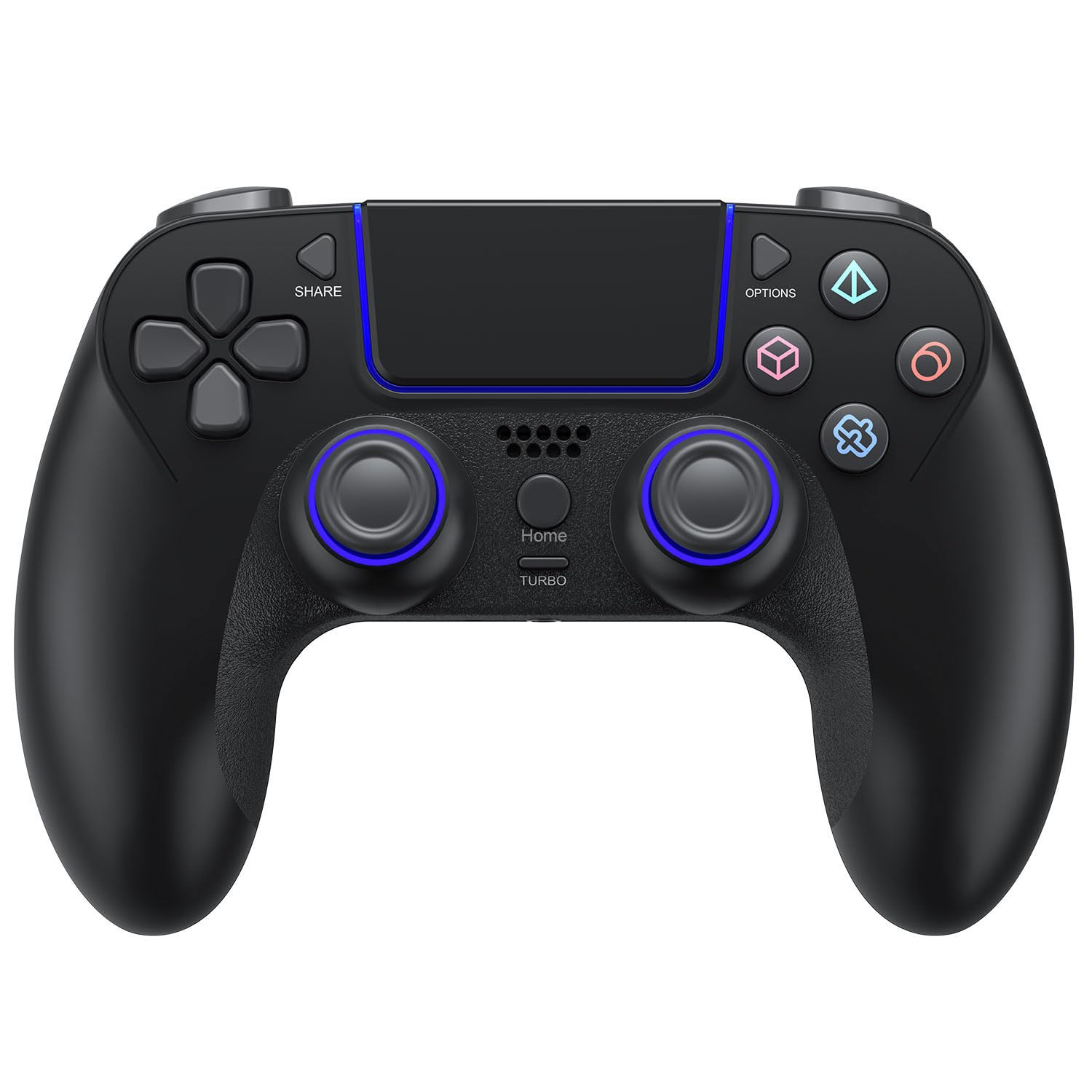 Wireless Game Controller for PlayStation 4 Bluetooth Replacement Gamepad for PS-4 Slim/Pro & Windows PC Rechargeable Portable Double Vibration Joystick Remote Joypad with 1000mAh Battery,Turbo,Mapping