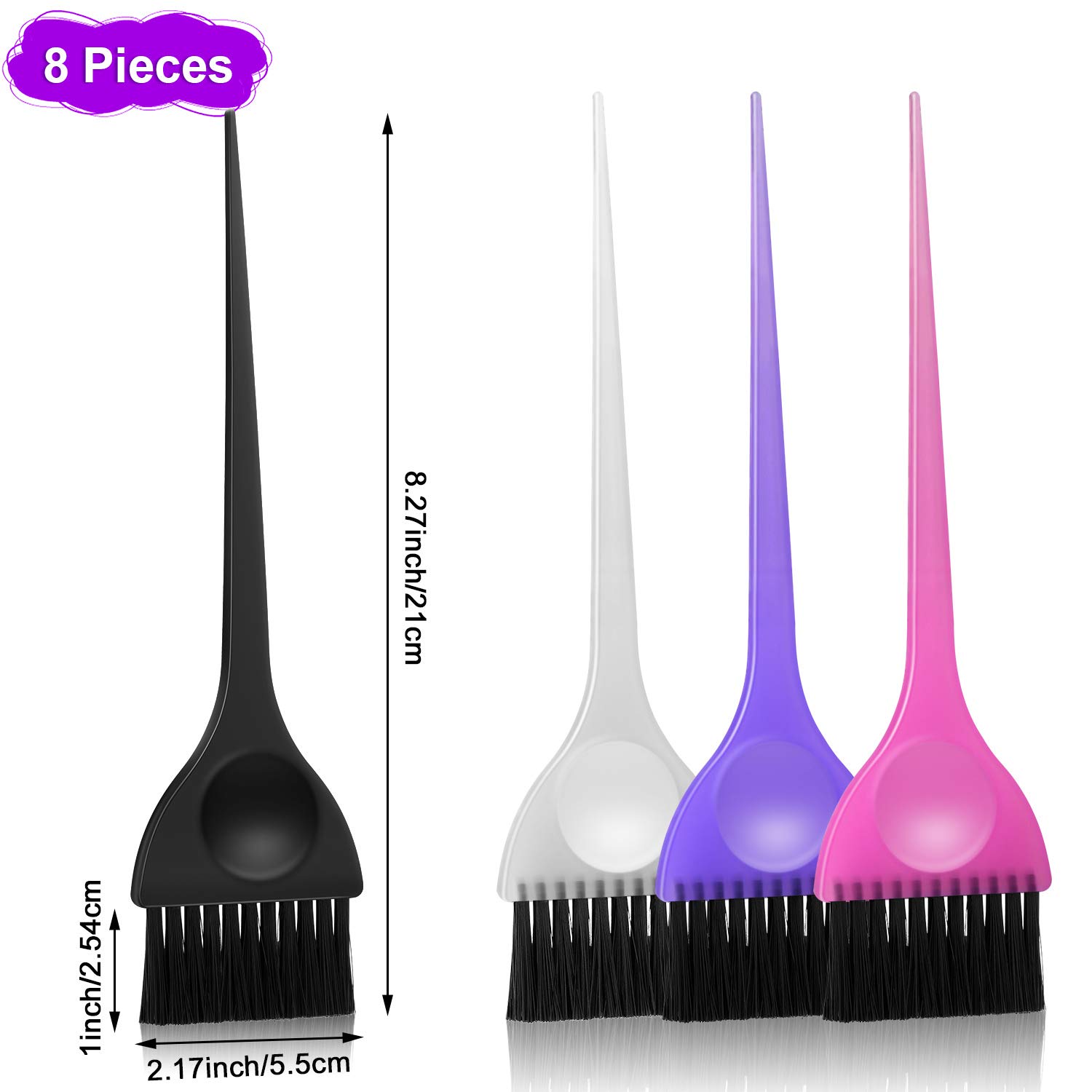 8 Pieces Hair Dye Brushes Hair Dyeing Coloring Brushes Hair Bleach Tinting Brushes with Black Bristles for Salon Home DIY Dyeing Styling Favors: Beauty