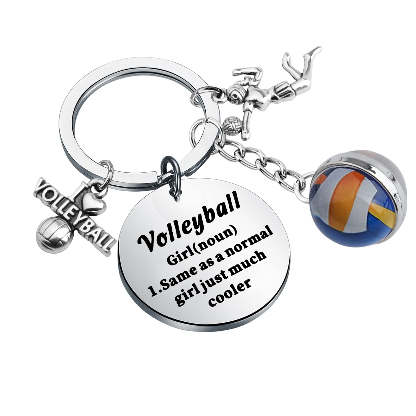 FEELMEM Volleyball Girl Definition Keychain Volleyball Girl Gifts Volleyball Keyring Girl Volleyball Gifts for Volleyball Players Lover (Volleyball Girl-ky)