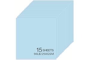 BONMIY 15Sheets Light Blue Cardstock Paper 12x12 Card stock for Cricut, Thick Construction Paper for Card Making, Scrapbooking, Craft 90 lb / 250 gsm (Light Blue)