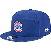 New Era Chicago Cubs 9FIFTY Split Panel Cotton Canvas Snapback Cap, Adjustable Hat Blue
