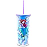 Disney The Little Mermaid Ariel and Friends Color-Changing Plastic Travel Tumbler | Includes Reusable Straw and Splash-Resistant Lid | Holds 20 Ounces