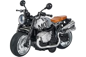 Gilumza Pull Back Motorcycle Toys, Tiny Gift with Music Lighting, Latte Motorcycles Toy for Kids Boys Age 3-8 Year Old (Silver)
