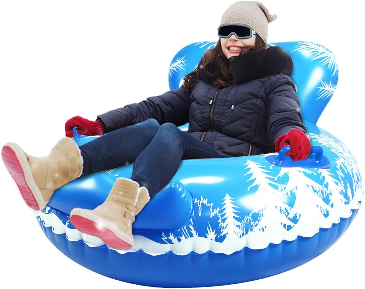 Jinxuny Snow Tube, Inflatable Snow Sleds, Heavy Duty Snow