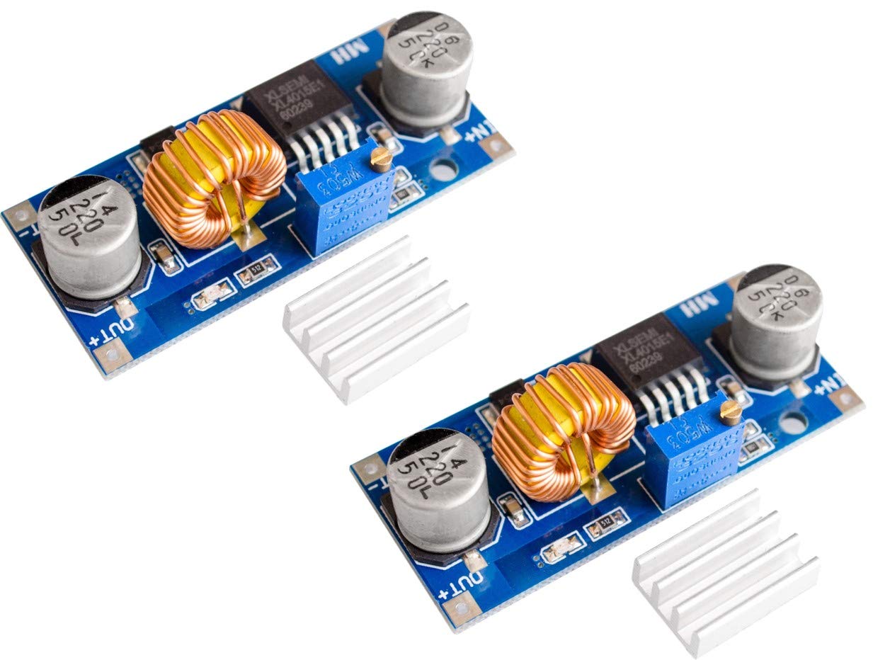 TECNOIOT 2pcs XL4015 DC-DC Step Down Adjustable Power Module 5A LED Lithium Charger