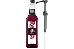 LITTLE SQUIRT SYRUP PUMP 1883 Cranberry Syrup with Pump for Hot & Cold Drinks - 1 Liter 33.8 Ounces
