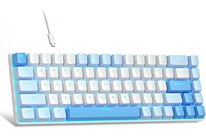 MageGee Portable 60% Mechanical Gaming Keyboard, MK-Box LED Backlit Compact 68 Keys Mini Wired Office Keyboard with Red Switc