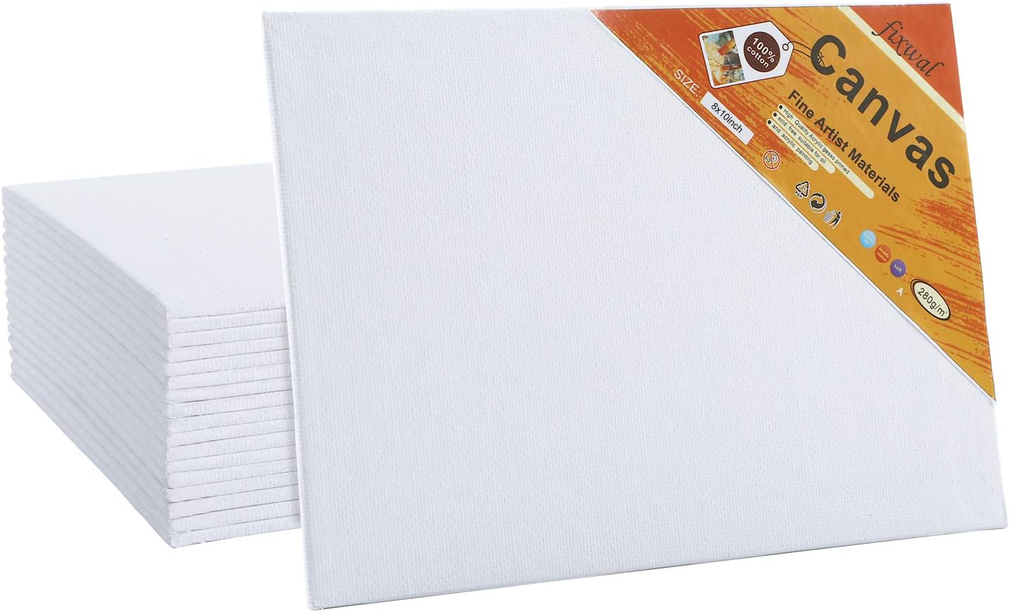 Canvas Boards 8x10 Inches Set of 3, Canvas Panels Value Pack for Oil & Acrylic Painting