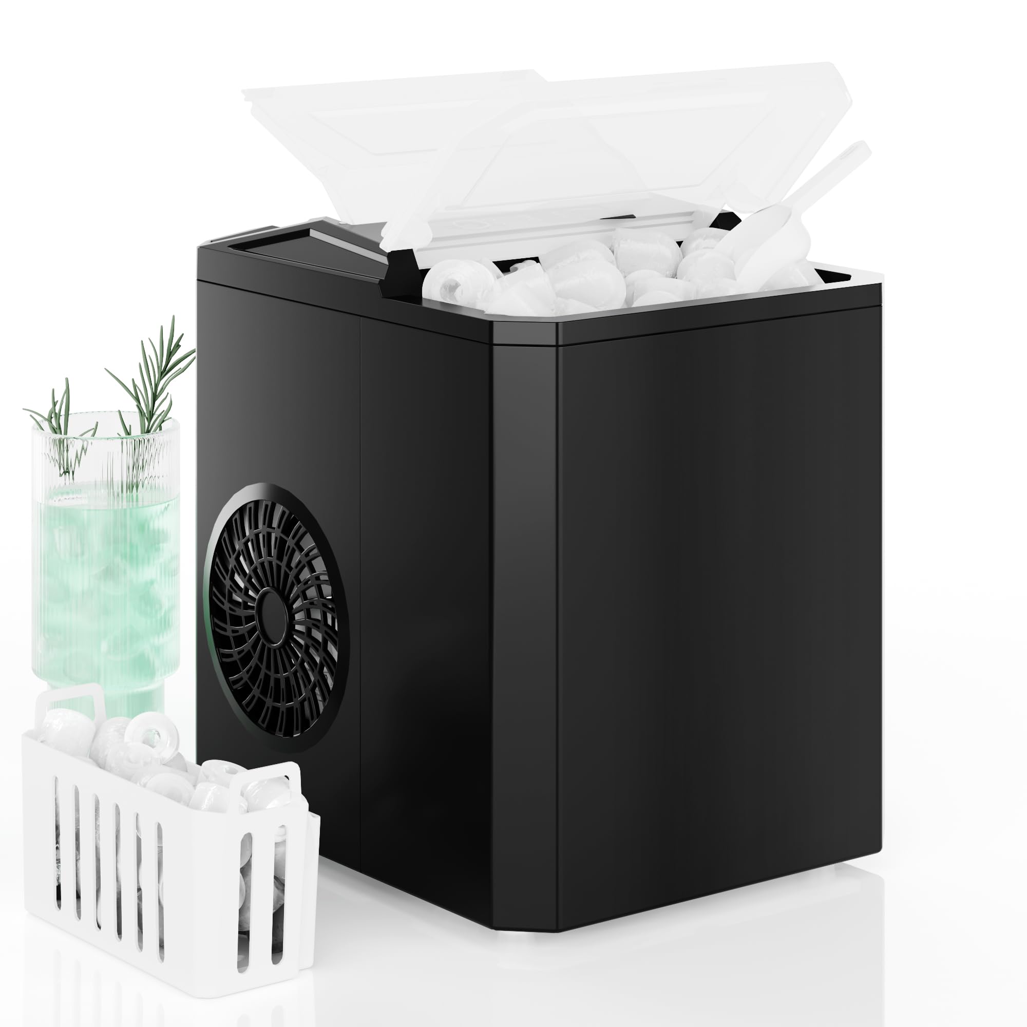 DUMOS Countertop Ice Maker, Portable 1.5L Ice