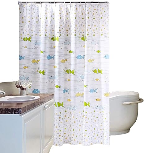 Amazon Meioro シャワーカーテン バスカーテン Peva かわいい柄 防水 防カビ 加工 厚い 浴室 カーテン 洗面所 ユニットバス 取付簡単 サイズ選択可能 1x180cm シャワーカーテン ホーム キッチン オンライン通販
