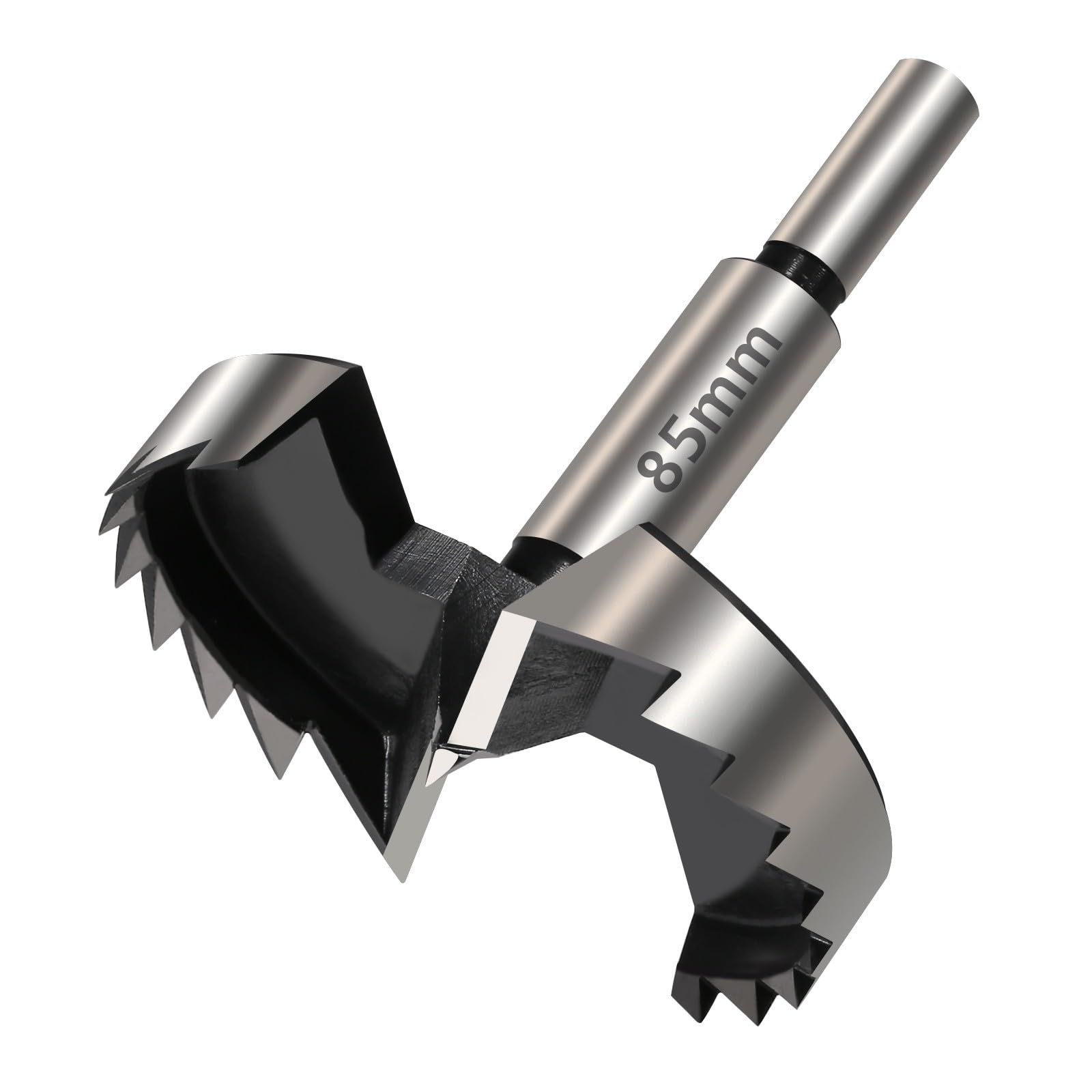 Vearter 85mm Forstner Drill Bit, High Carbon Steel Multi-Tooth Woodworking Tools Forstner Bits with Round Shank, Hinge Drill Bit for Solid Wood, MDF, Plastic, Particleboard, Plywood