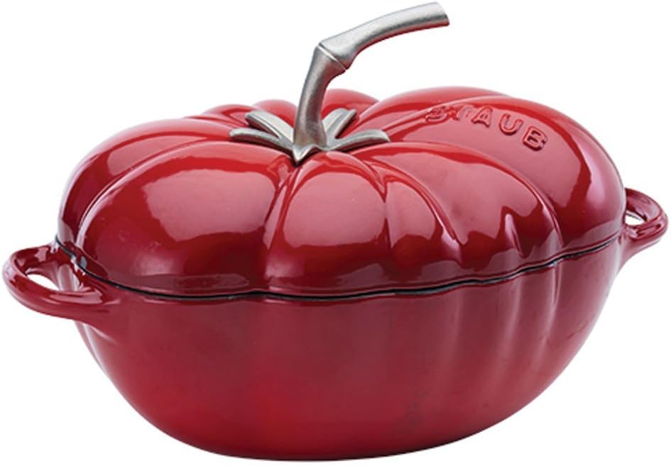 STAUB Cast Iron Tomato Cocotte, 3-quart 