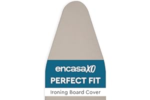 ENCASA XO Encasa Homes Replacement Ironing Board Cover with Extra Thick Pad, Plain Colors, Elasticated, (Fits Standard Wide Boards of 18 x 49 inch) Heat Reflective, Scorch Resistant, Heavy Duty - Beige