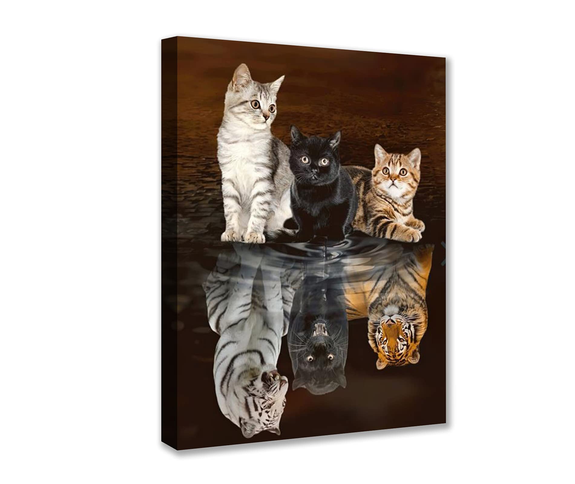 Mindset is Everything Cat Body Tiger Picture Mindset Motivational Entrepreneur Positive Quotes Canvas Wall Art for Living Room Bedroom Office Classroom Home Decor Ready to Hang 12''W x 16''H