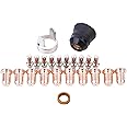 Welding Knight 23pcs Plasma Cutting Torch IPT-60 PT-60 IPT-40 PT40 Nozzle Tip 1.0mm 0.039'' & Electrode Shield Cap Stand Off