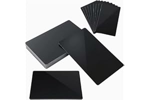 LaserPecker 100 Pcs Metal Engraving Blanks, Multipurpose Aluminum Sheet Business Cards Blanks for LP2/LP3/LP4 and Other Laser Engraver Engraving Machine DIY Cards, Thickness 0.1 mm - Black