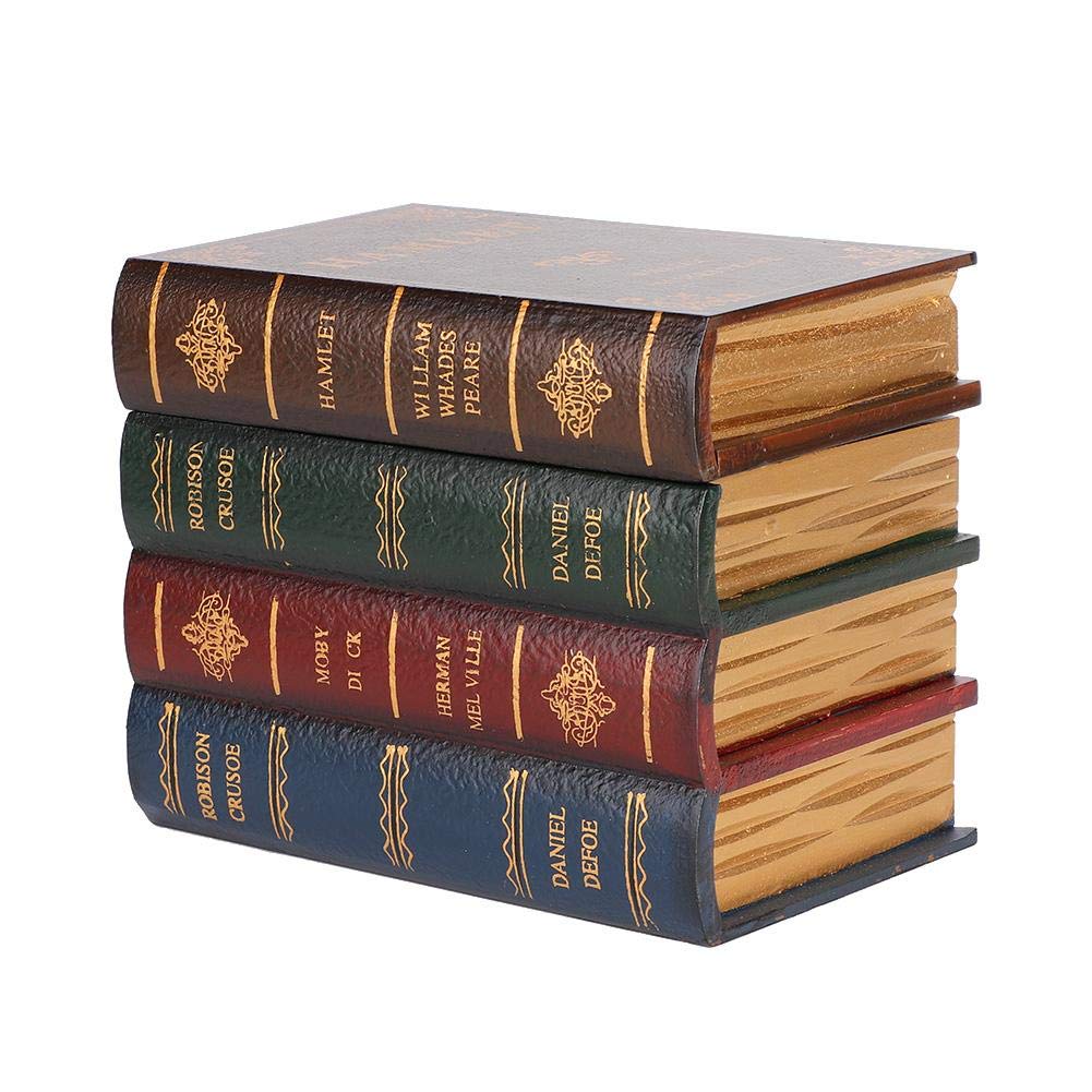 Alucy Retro Storage Box, Literary Retro Storage Box, Vintage Jewelry Storage Box, Vintage Simulation Book Shape Storage Box, Jewellery Container Holder Decoration (Brass)