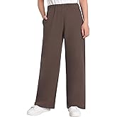 Weintee Women's Petite Wide Leg Knit Pants with Pockets