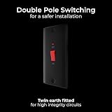 BG Electrical 45A Cooker Switch Unit Double Pole LED Indicator Matt Black NFB72 view 8