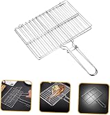 SUPVOX Stainless Steel BBQ Fish Grill Basket Handle Thickened Mesh Steak view 9