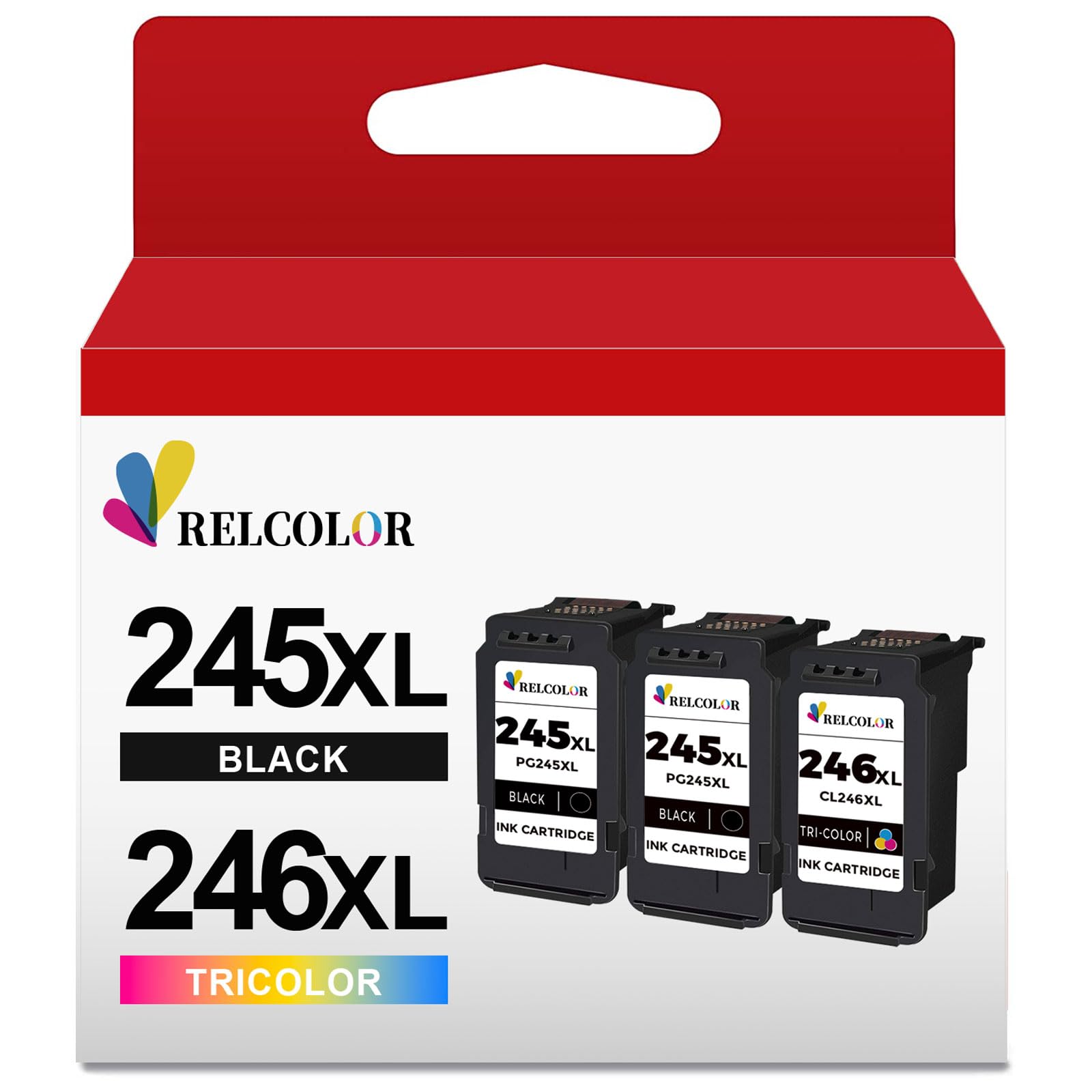 245XL 246XL Ink Cartridges for Canon PG 245 CL 246 XL Black Color 3-Pack Compatible Replacement MG2522 MX490 TS3122 TR4520 TR4500 MG2520 TS3322 TR4522 TS3300 MX492 MG2525 TS3100 TS3320 TS302 Printer