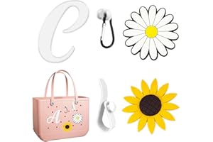 YRAKOZIN 5 PCS Letter Charms Compatible with Bogg Bag Accessories, PVC Rubber Insert for Beach Tote Bag Decoration