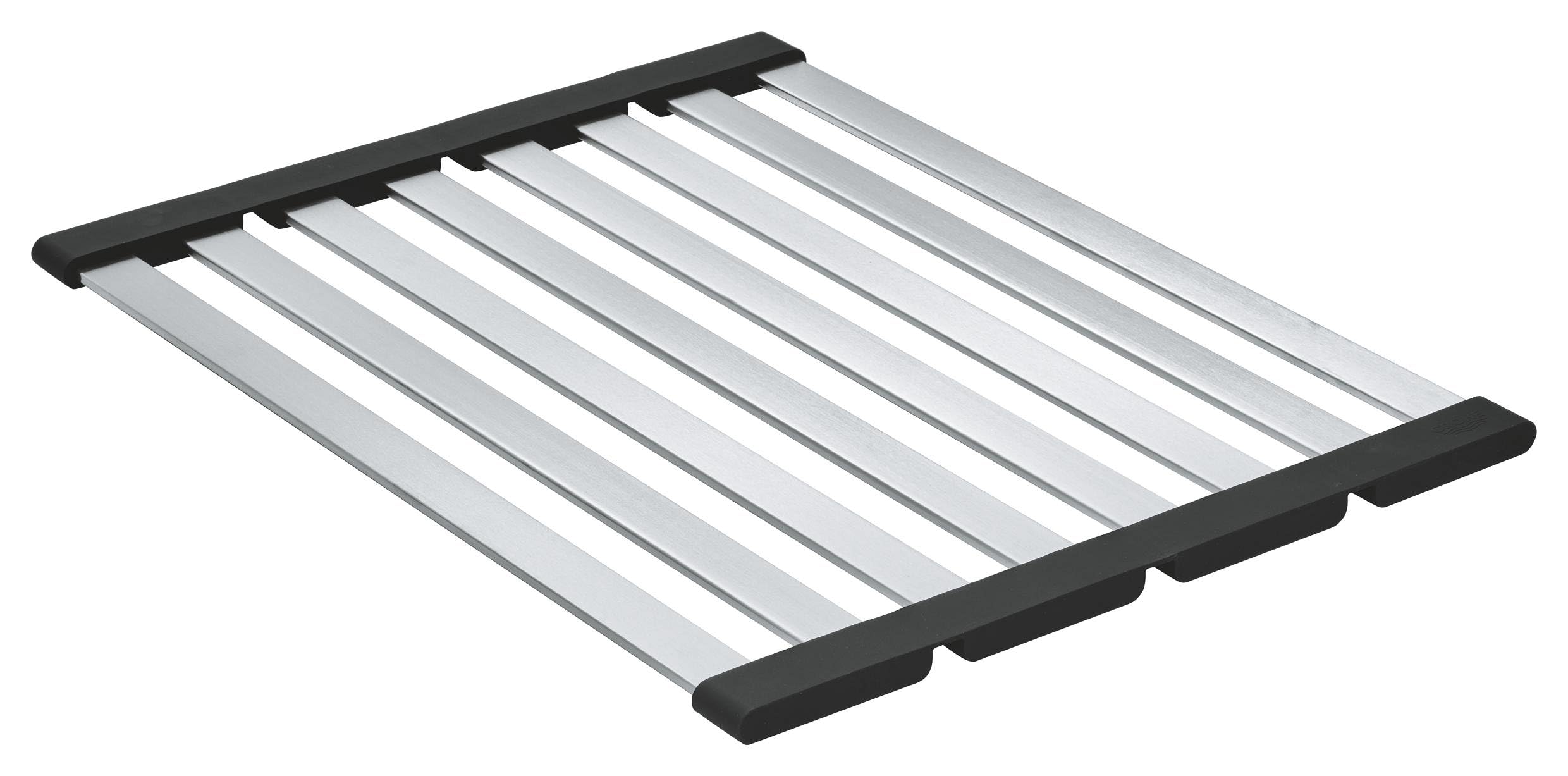 GROHE Foldable Big Dish Rack, Over Kitchen Sink Dish Drainer, 450 x 348 mm, Stainless Steel, Dishwasher Safe, Supersteel, 40856SD0