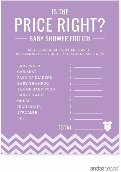 Amazon Com Andaz Press Lavender Chevron Girl Baby Shower