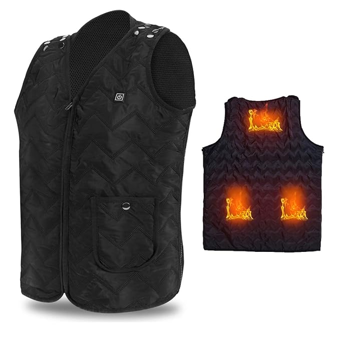 Vinmori Electric Heated Vest, Washable Size Adjustable USB Charging