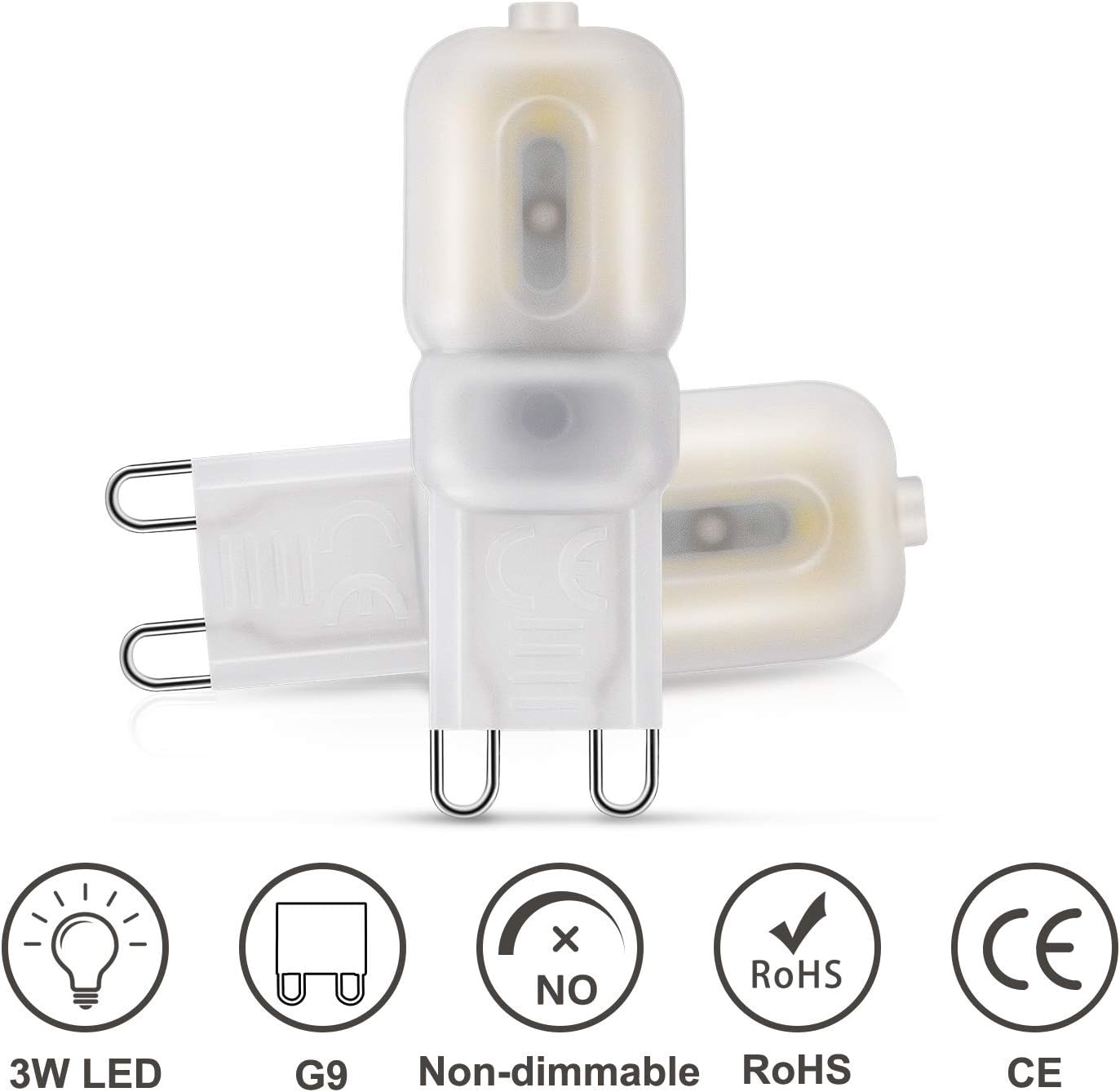 DiCUNO G9 LED Bulb 2W, Equivalent to 20W Halogen, 200LM, Daylight White 5000K, Not Dimmable, 220-240V - Image 5