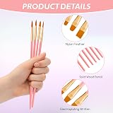 CNMTCCO 20 PCS Paint Brush Set Nylon Hair for Acrylic Oil Watercolor Gouache view 3