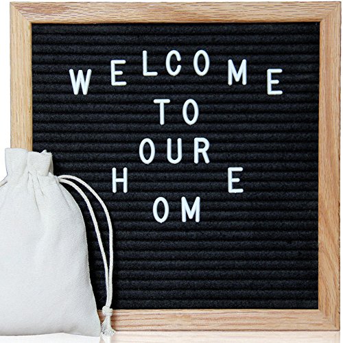 Letter Board - 10'' x 10'' Black Felt Letter Board with 460 Letters, Changeable Letter Board 10x10 W - //coolthings.us