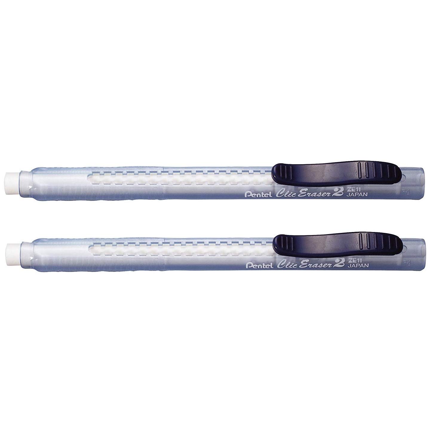 Pentel Clic Stick Eraser Rubber Holder - Blue Barrel - White Eraser (2)