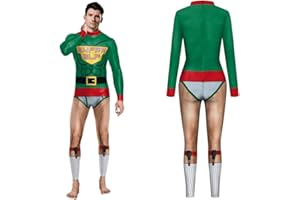 QPQEQTQ Women's Ugly Christmas Jumpsuit Romper Zipper Long Sleeve Bodysuit Outfit Realistic Novelty Costume Onesies