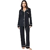 Papinelle Women’s Kate Modal Full Length PJ Set - TENCEL™ Modal by Lenzing™, Soft Breathable Button-Up Top & Drawstring Pants