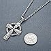 Men's Stainless Steel Celtic Knot Cross Religious Pendant Necklace, Unisex, 24
