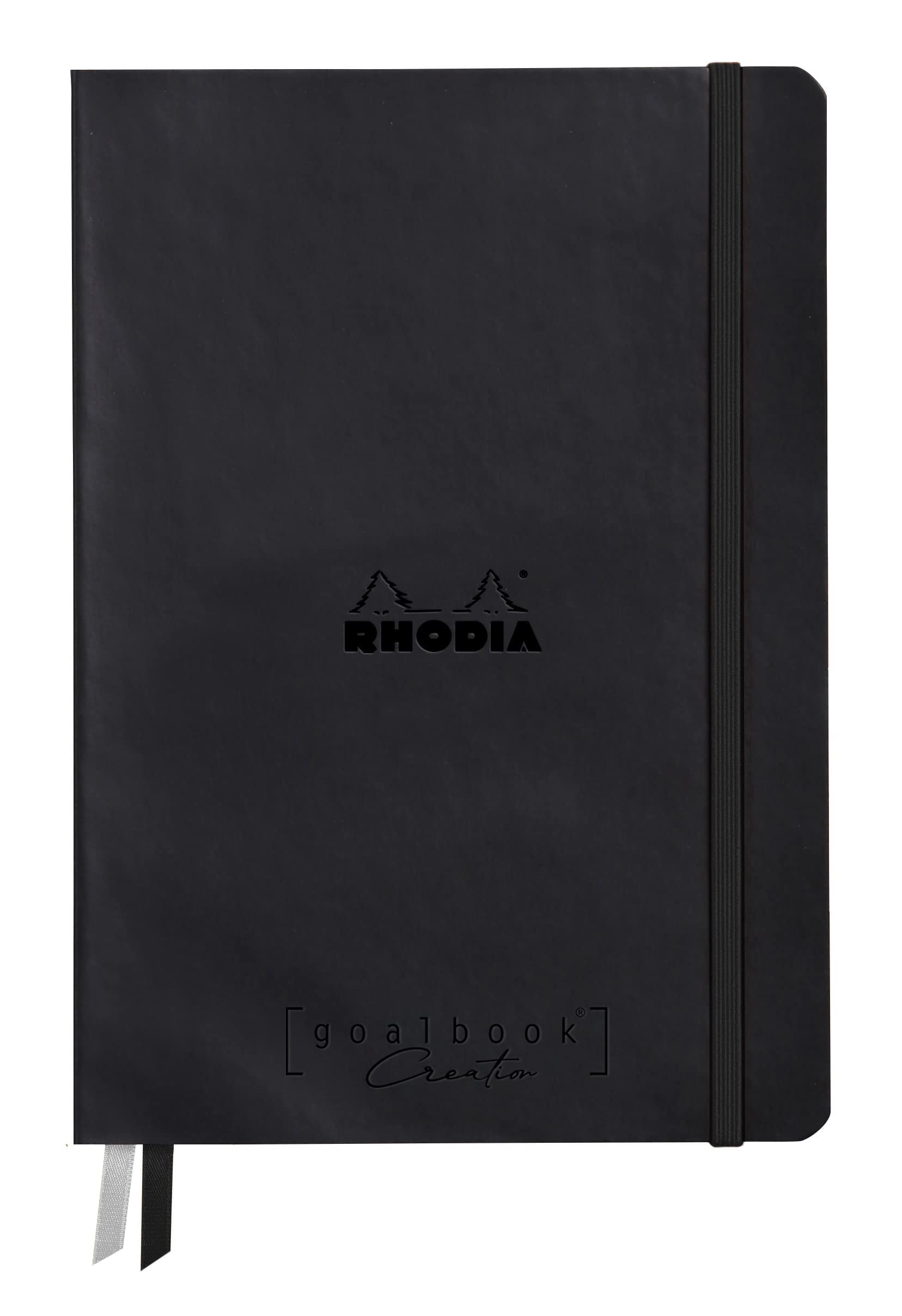 RHODIA 194150C - Rigid Notebook Goalbook Creation Black - A5 - 14.8x21cm - Plain - 100 pages White Technical Wash 200g/m² - 2 Ribbons - Imitation Leather Cover — image 1