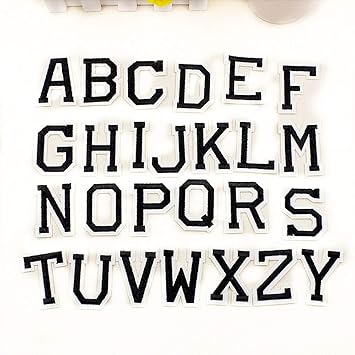 26 gestickte Aufnäher, Design Alphabet Buchstaben A-Z, zum Nähen oder Aufbügeln, für Jeans / Stoff