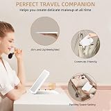 FENCHILIN Lighted Travel Makeup Mirror 72 LEDs Dimmable 3 Color Modes view 5