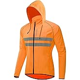 WOSAWE Packable Cycling Jacket Hooded Running Coat Lightweight Biking Windbreaker