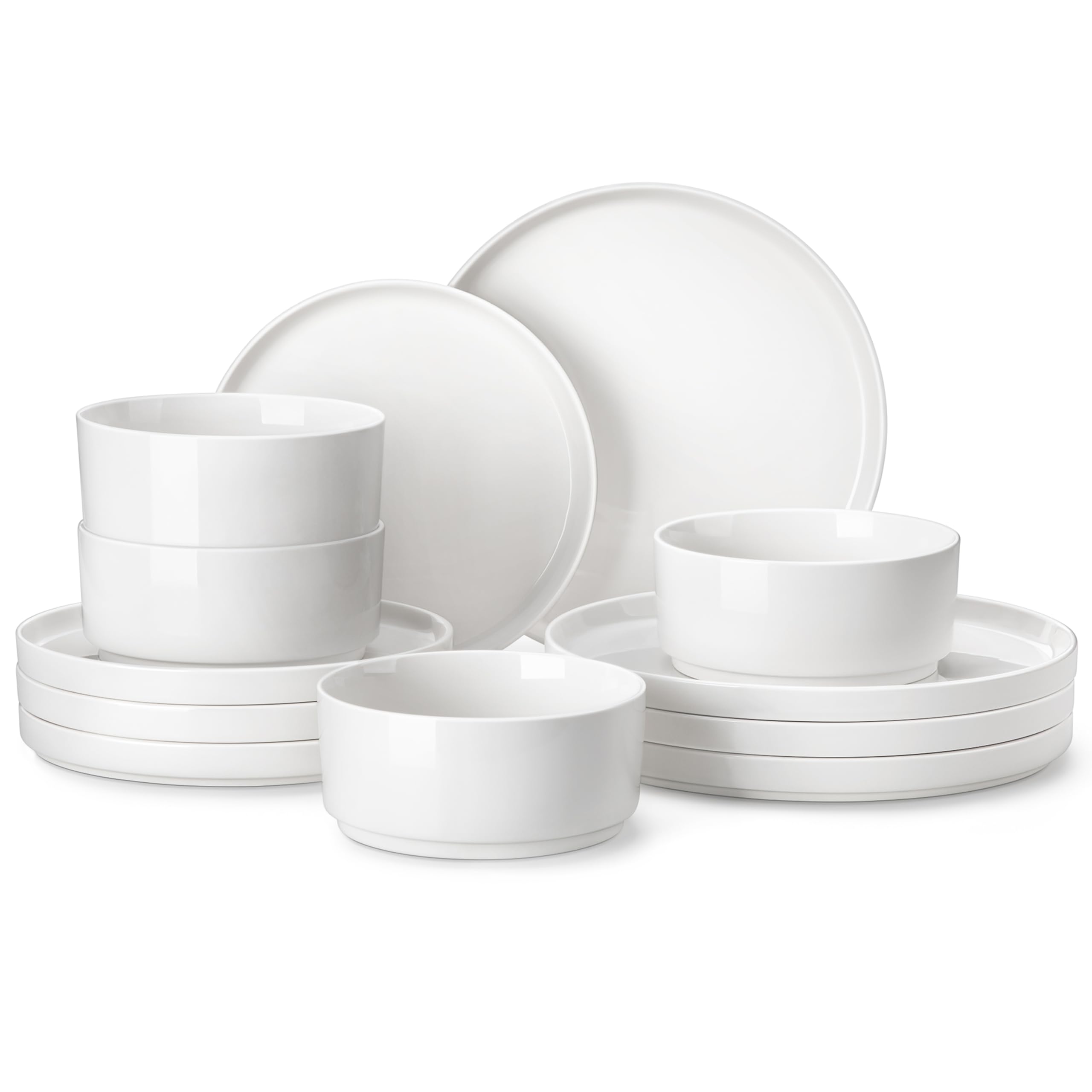 Photo 1 of ***SEE NOTES*** 
MALACASA 12 Pieces Porcelain Dinnerware Set, Modern White Dish Set for 4, Premium Serving Plates and Bowls Sets, Chip and Scratch Resistant Dishware Sets Kitchen Dishes Dining Ware Set, Series LEAH