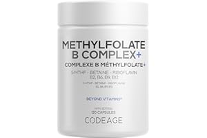 Codeage Methylfolate B Complex Supplements - 5 MTHF, Methylcobalamin 500mcg Methylated Vitamin B12, Riboflavin, Betaine, Vita