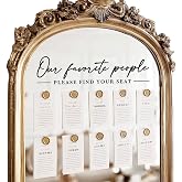 Our Favorite People Decal for Calligraphy Wedding Seating Chart Sign for Vinyl Sign Please Find Your Seat Mirror Vinyl Decal (White, 20 inches Wide) (Black, 17 Inches)
